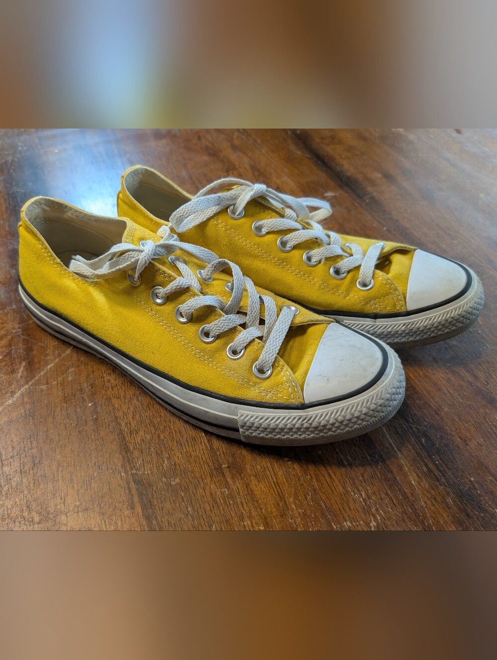 Converse Chuck Taylor All Stars Low Top Shoes Yellow Canvas Mens 6.5 Womens 8.5